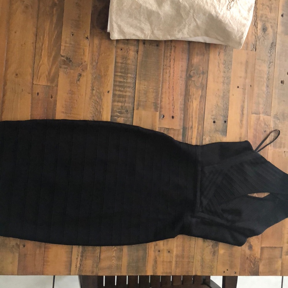 black midi dress